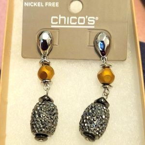 Chico's Silver & Gold Drop Earrings